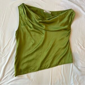 Reformation Green silk top | small